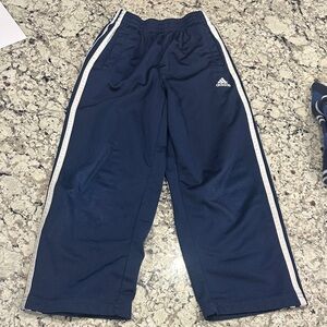 Adidas Kids Dark Blue Joggers with White Stripes